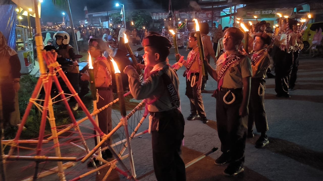Diikuti Sekitar 55 Regu Pramuka, Pawai Obor di Sangatta Semarak