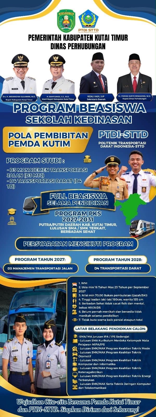 Kutim Siapkan Beasiswa PTDI-STTD untuk SDM Transportasi