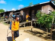 Satgas Covid-19 Kecamatan Longmes Rutin Lakukan Penyemprotan Disinfektan
