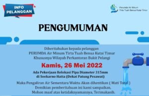 Warga Diimbau Tampung Air, Ini Wilayah Terdampak Mati Air Perumdam TTB Kutim
