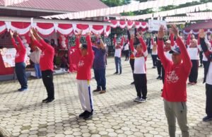 Jalan Sehat dan Senam Bersama BPKAD Semarakkan HUT RI