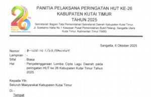 Panpel HUT ke-26 Kutim Ajak Masyarakat Ramaikan Lomba Cipta Lagu Daerah