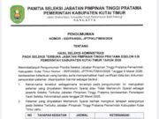 22 Peserta Lolos Administrasi, Seleksi Pejabat Eselon II Kutim Masuki Tahap Penulisan Makalah